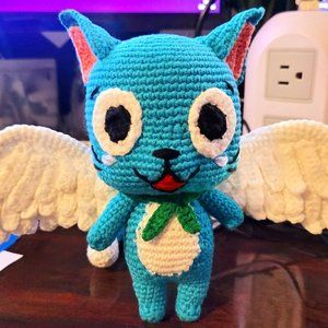 Handmade "Happy" Cat Amigurumi